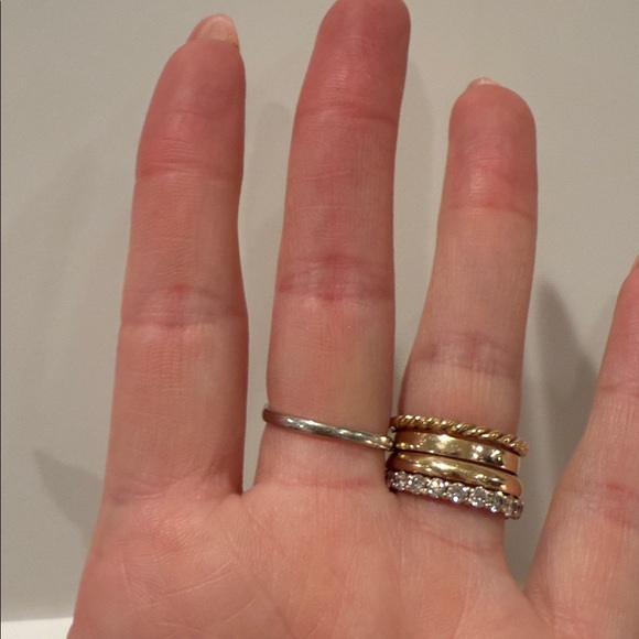 Aurate white gold diamond open line Ring fine jewelry 14k - Picture 5 of 7